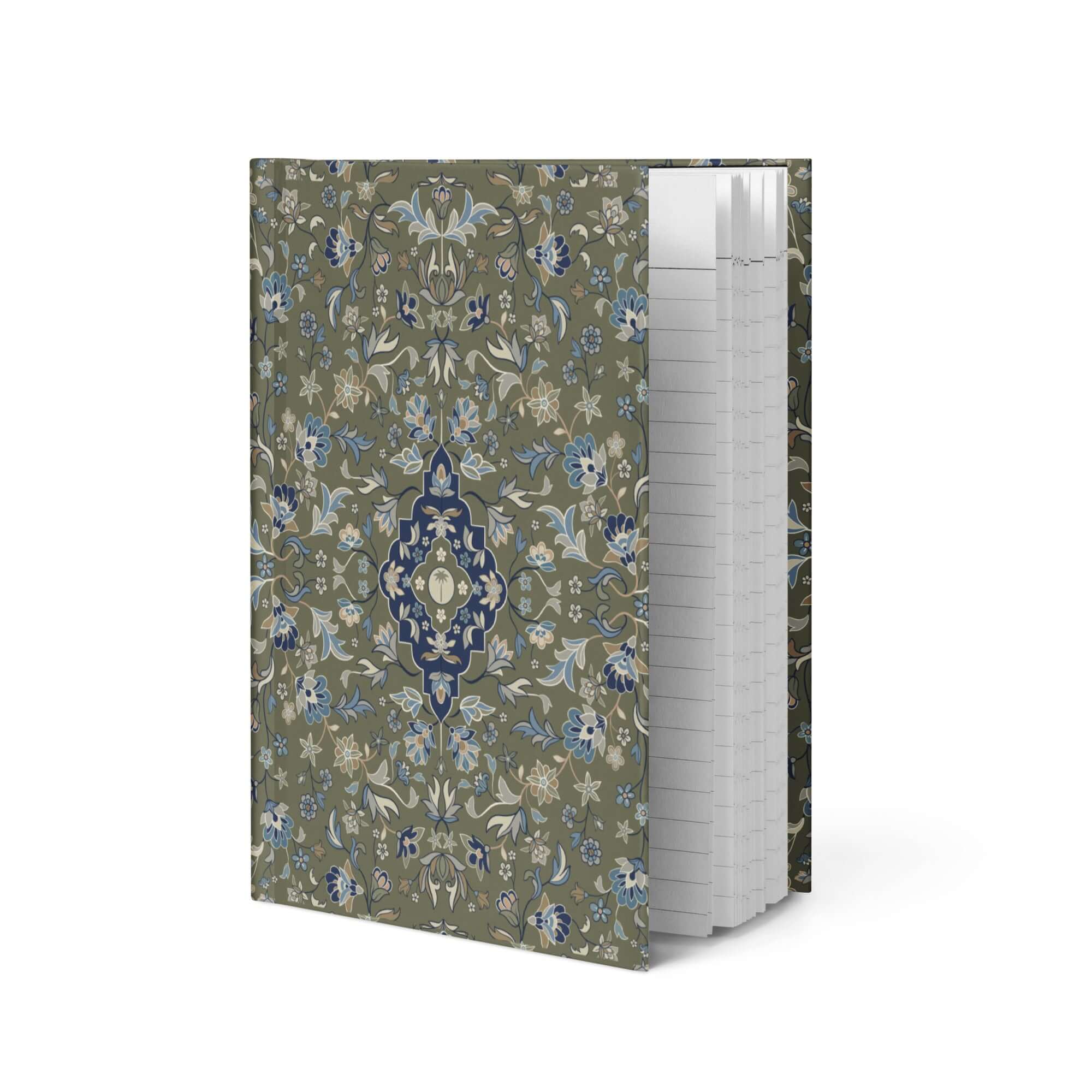 Haramain hardcover matte journal islamic gift with intricate floral design and blank pages for reflections and notes.